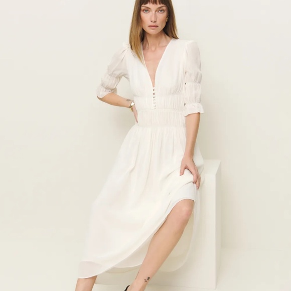 Reformation Cyrus Dress Ivory - Size 6 - Picture 1 of 3